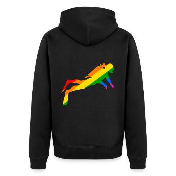 Plongeur arc-en-ciel - Veste à capuche bio Premium Unisexe - noir - Dos - Nico (187cm)
