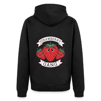 Strawberry Gang - Équipe de cueilleurs de fraises - Veste à capuche bio Premium Unisexe - noir - Dos - Nico (187cm)