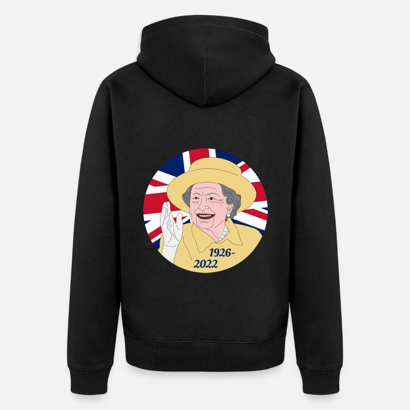 Reine Elizabeth II - 1926-2022 - Veste à capuche bio Premium Unisexe - noir