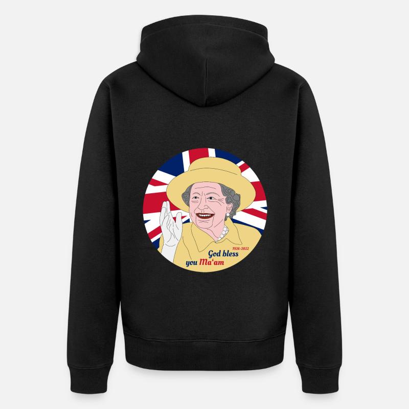 Elizabeth II Souvenirs - Veste à capuche bio Premium Unisexe - noir