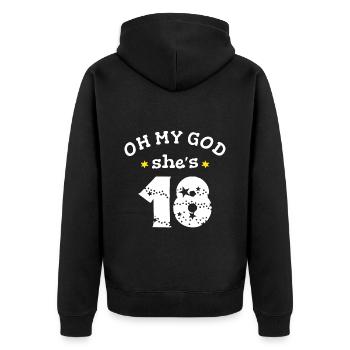 Oh mon dieu, elle a 18 ans - Veste à capuche bio Premium Unisexe - noir - Dos - Nico (187cm)