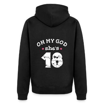 Oh mon dieu, elle a 18 ans - Veste à capuche bio Premium Unisexe - noir - Dos - Nico (187cm)