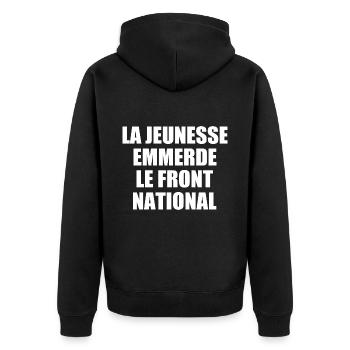 la jeunesse emmerde front national - Veste à capuche bio Premium Unisexe - noir - Dos - Nico (187cm)