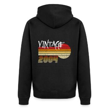 Vintage 2004 - Born 2004 - Year of Heroes! - Unisex Premium Organic Zip Hoodie - black - Back - Nico (187cm)