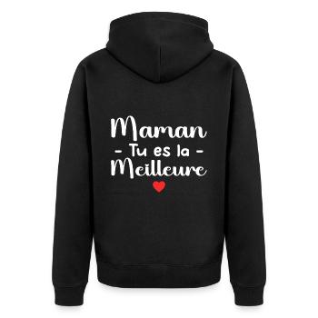 Maman Tu Es La Meilleure - Veste à capuche bio Premium Unisexe - noir - Dos - Nico (187cm)