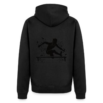 Hurdle Run Obstacle Course Kids Hurdle Run - Unisex Premium Organic Zip Hoodie - black - Back - Nico (187cm)