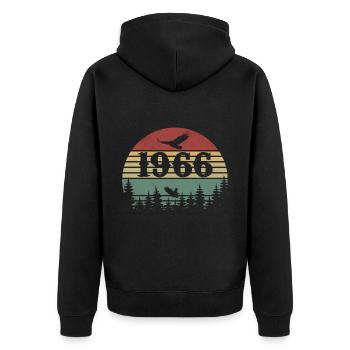 1966 Vintage Cadeau D’anniversaire 1966 Retro 1966 - Veste à capuche bio Premium Unisexe - noir - Dos - Nico (187cm)