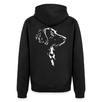 Retriever à poil plat Silhouette Dogs Wilsigns - Veste à capuche bio Premium Unisexe - noir - Dos - Nico (187cm)