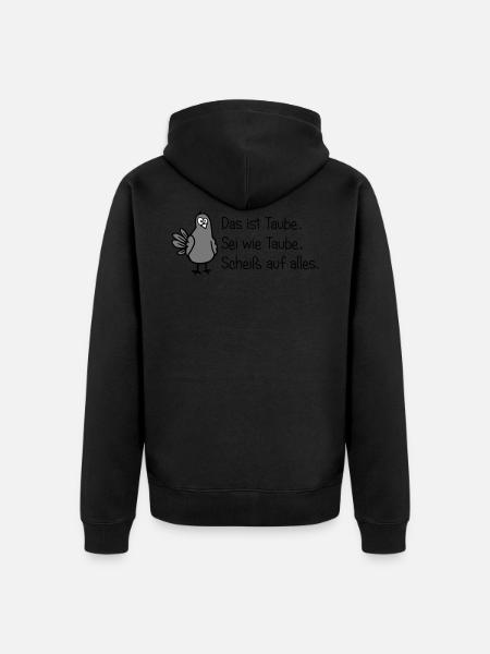 Sei wie Taube - Unisex Premium Bio Zip Hoodie - Schwarz