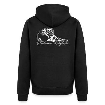 RHODESIAN RIDGEBACK Wilsign's Lionhound Dog - Unisex Premium Organic Zip Hoodie - black - Back - Nico (187cm)