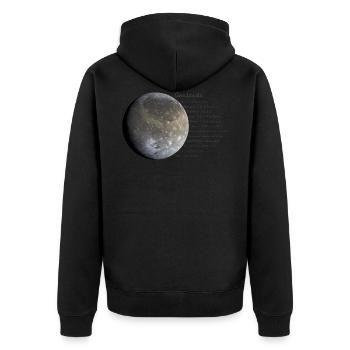 Ganymede - Unisex Premium Bio Zip Hoodie - Schwarz - Hinten - Nico (187cm)