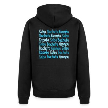 Salsa Bachata Kizomba Shirt blue - Mambo New York - Unisex Premium Organic Zip Hoodie - black - Back - Nico (187cm)