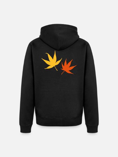 Herbstlaub - Unisex Premium Bio Zip Hoodie - Schwarz