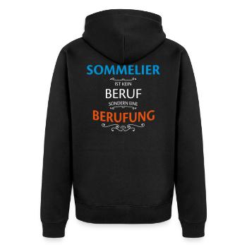 Sommelier Beruf - Unisex Premium Bio Zip Hoodie - Schwarz - Hinten - Nico (187cm)
