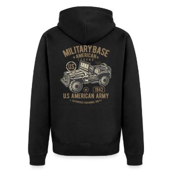 JEEP MILITAIRE OFFROAD - Design L'armée américaine Jeep shirt - Veste à capuche bio Premium Unisexe - noir - Dos - Nico (187cm)