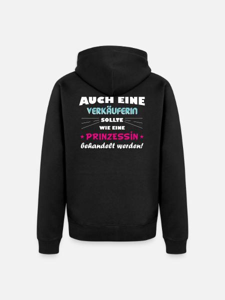 Verkäuferin - Prinzessin - Unisex Premium Bio Zip Hoodie - Schwarz