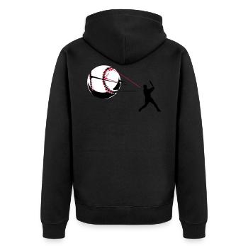 Baseball - Unisex Premium Bio Zip Hoodie - Schwarz - Hinten - Nico (187cm)