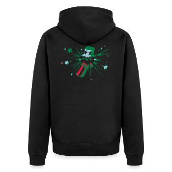 Explosion Knaller Idee Geschenk Feuerwerk Party - Unisex Premium Bio Zip Hoodie - Schwarz - Hinten - Nico (187cm)