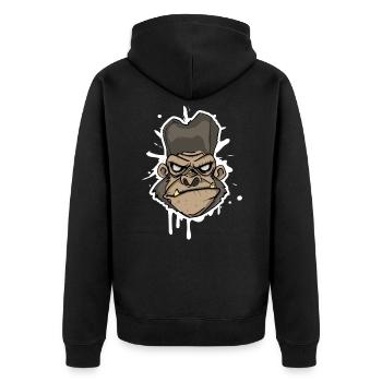 Climbing bouldering monkey gorilla - Unisex Premium Organic Zip Hoodie - black - Back - Nico (187cm)