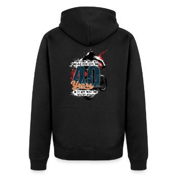 Mountain biker - 40th birthday - Unisex Premium Organic Zip Hoodie - black - Back - Nico (187cm)