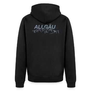 Allgäuer Berge - Unisex Premium Bio Zip Hoodie - Schwarz - Hinten - Nico (187cm)