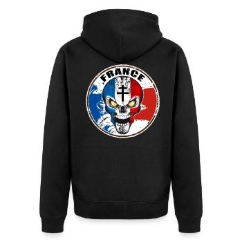 Skull croix de Lorraine - Veste à capuche bio Premium Unisexe - noir - Dos - Nico (187cm)