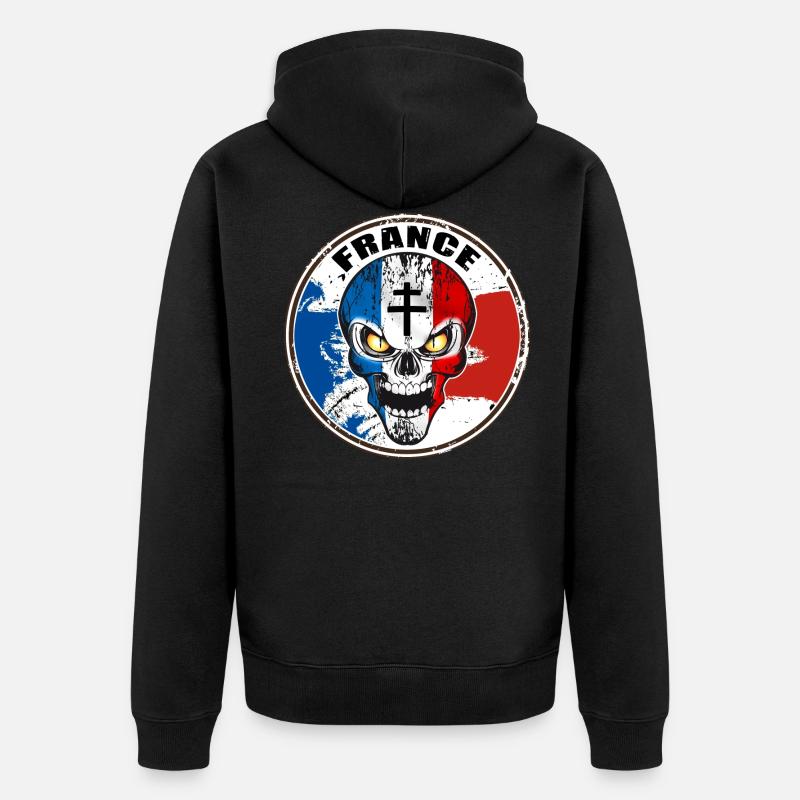 Skull croix de Lorraine - Veste à capuche bio Premium Unisexe - noir