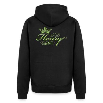 henry - Unisex Premium Bio Zip Hoodie - Schwarz - Hinten - Nico (187cm)