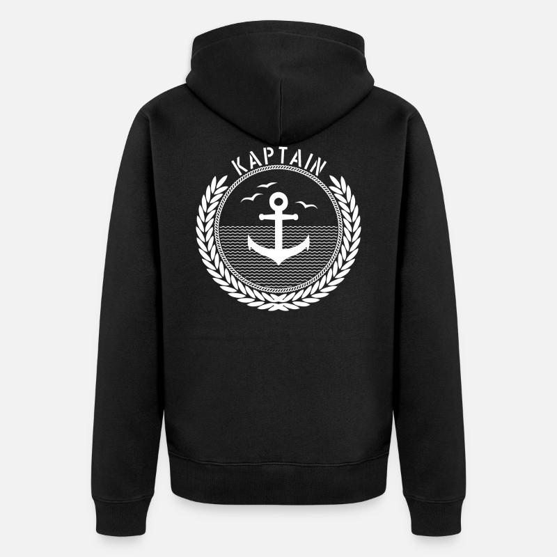 Kaptain - Anchor - Unisex Premium Bio Zip Hoodie - Schwarz