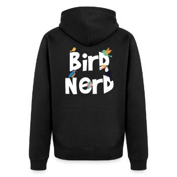 Bird Nerd T Shirt Bird Watching Birding Gift Geek - Veste à capuche bio Premium Unisexe - noir - Dos - Nico (187cm)