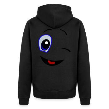 Emoji qui rit - Veste à capuche bio Premium Unisexe - noir - Dos - Nico (187cm)
