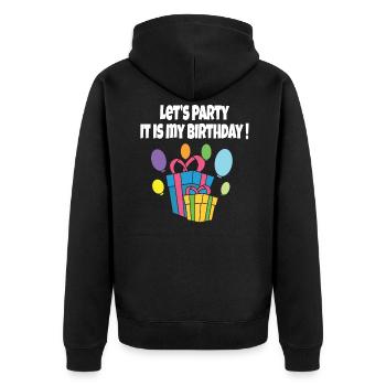 Nouveau cadeau d'anniversaire fête de cadeau d'anniversaire - Veste à capuche bio Premium Unisexe - noir - Dos - Nico (187cm)