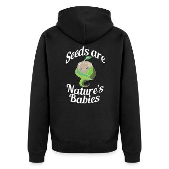 Natur retten die Welt retten die Erde schützen - Unisex Premium Bio Zip Hoodie - Schwarz - Hinten - Nico (187cm)