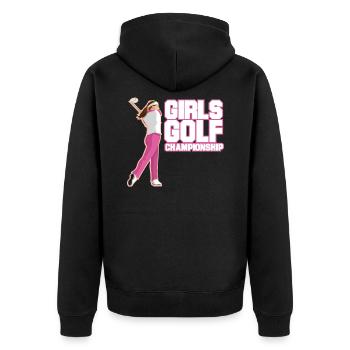 Conception de T-shirt de championnat de golf pour filles - Veste à capuche bio Premium Unisexe - noir - Dos - Nico (187cm)