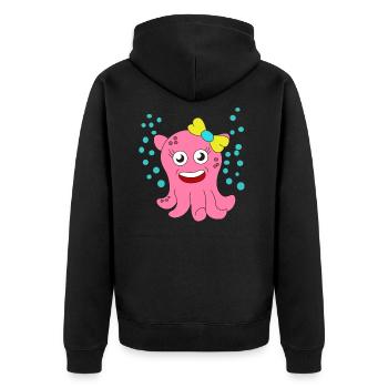 Das kleine aber entzückende Dumbo Octopus T-Shirt - Unisex Premium Bio Zip Hoodie - Schwarz - Hinten - Nico (187cm)