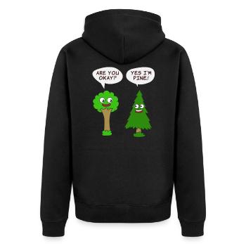 Belle conception de T-shirt d'arbre de nature êtes-vous d'accord? - Veste à capuche bio Premium Unisexe - noir - Dos - Nico (187cm)