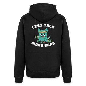 Das kleine aber entzückende Dumbo Octopus T-Shirt - Unisex Premium Bio Zip Hoodie - Schwarz - Hinten - Nico (187cm)