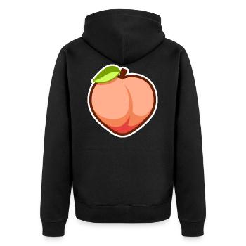 Peach Eating Fitness Women Butt Funny Vegan - Unisex Premium Organic Zip Hoodie - black - Back - Nico (187cm)