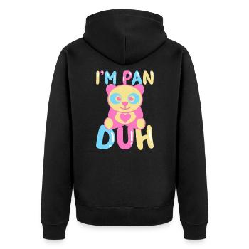 I'm Pan Duh Pansexual Panda Bi Pride LGBT Gift - Unisex Premium Organic Zip Hoodie - black - Back - Nico (187cm)