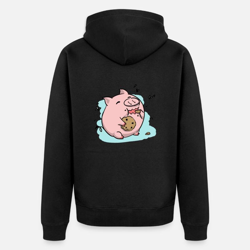 Biscuit Cochon - Veste à capuche bio Premium Unisexe - noir