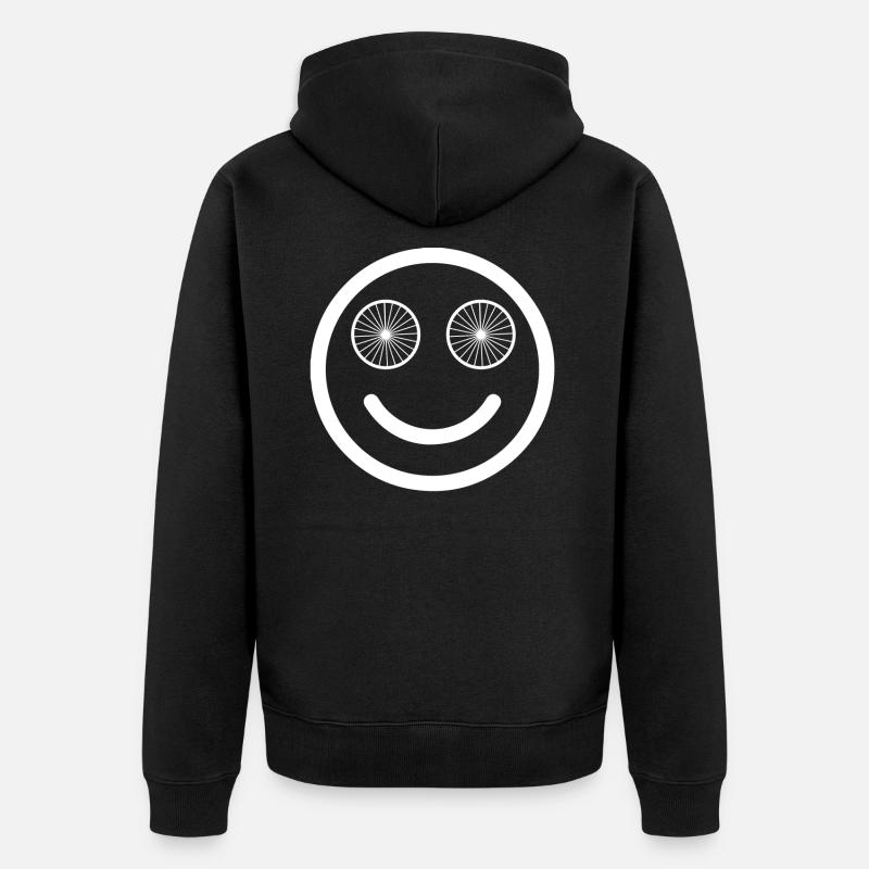 Cadeau vélo smiley jantes - Veste à capuche bio Premium Unisexe - noir