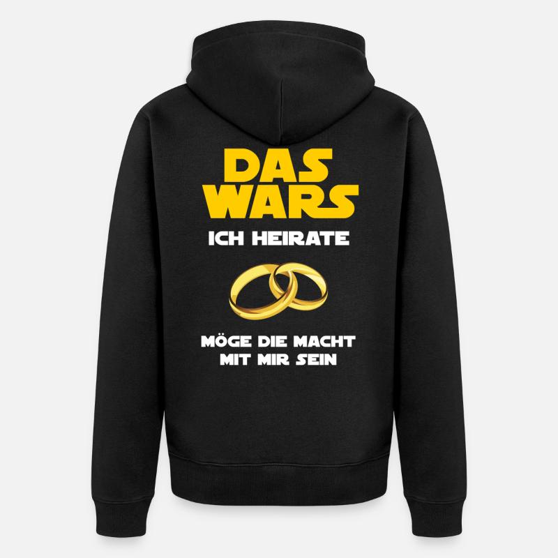 Das Wars - Ich Heirate - Junggesellenabschied - Unisex Premium Bio Zip Hoodie - Schwarz