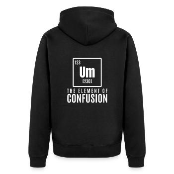 um element Cool & Confusing T-Shirt Design Die - Unisex Premium Bio Zip Hoodie - Schwarz - Hinten - Nico (187cm)