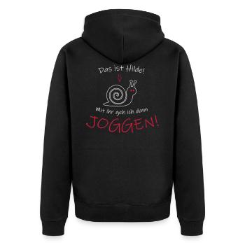 Jogging drôle disant cadeau d'escargot de sport - Veste à capuche bio Premium Unisexe - noir - Dos - Nico (187cm)