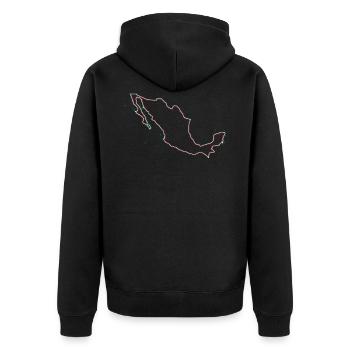 Mexiko - Unisex Premium Bio Zip Hoodie - Schwarz - Hinten - Nico (187cm)