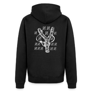 Awsome & Cool Slingshot Tshirt Design Slingshot - Unisex Premium Organic Zip Hoodie - black - Back - Nico (187cm)