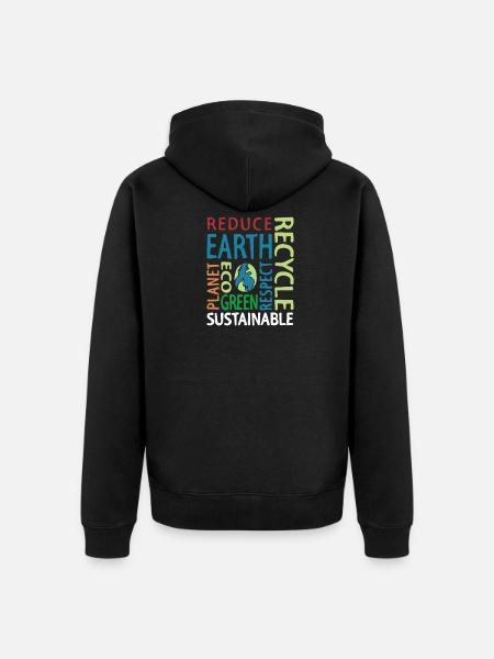 recycle earth - Unisex Premium Bio Zip Hoodie - Schwarz
