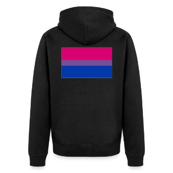 Bisexual Pride Flag - Unisex Premium Organic Zip Hoodie - black - Back - Nico (187cm)