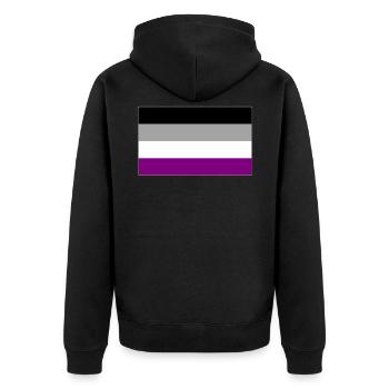 Drapeau de la fierté asexuée - Veste à capuche bio Premium Unisexe - noir - Dos - Nico (187cm)