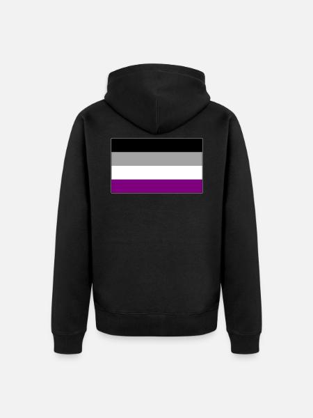 Asexual Pride Flag - Unisex Premium Organic Zip Hoodie - black